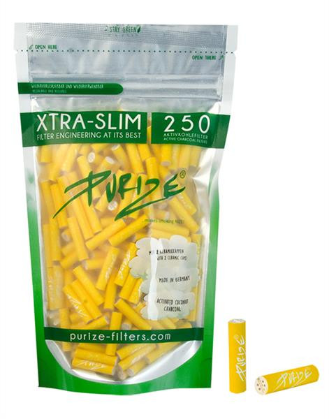 PURIZE Aktivkohlefilter XTRA Slim Yellow 6mm 250 Stk.